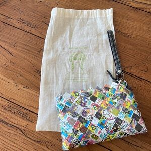 Nahui Ollin zip wristlet clutch purse with bag